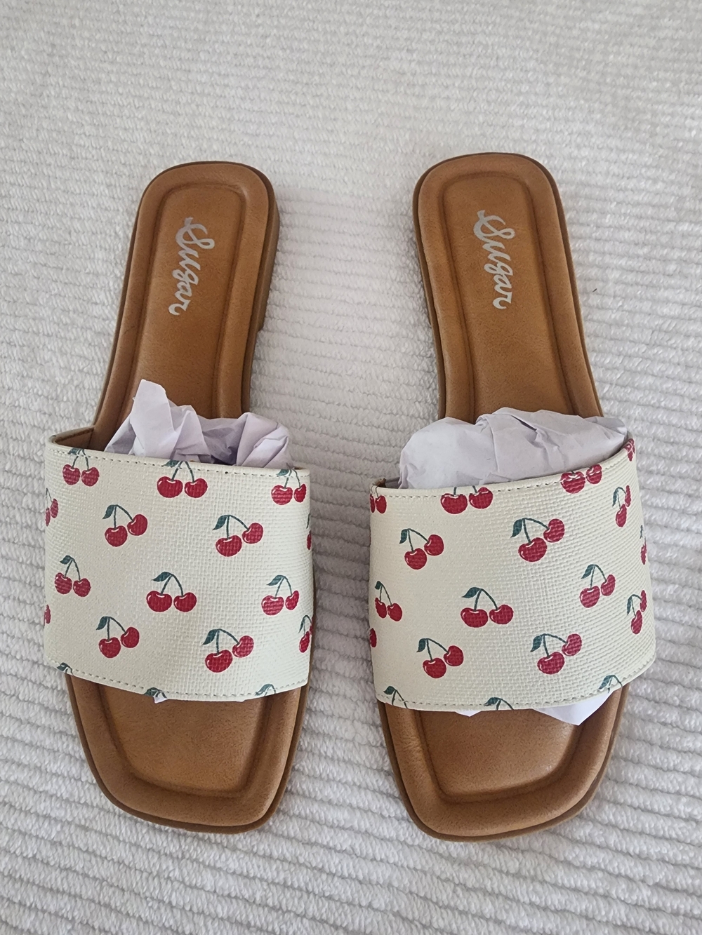 Sugar Singapore Slide Tan Leather Sandals
